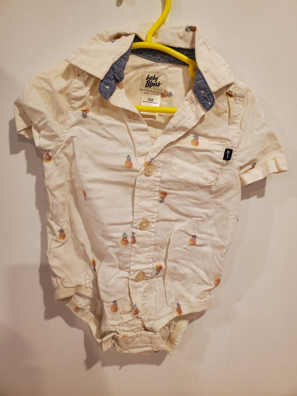 Baby B'gosh 3-6 Month Pineapple Print Collared Onesie